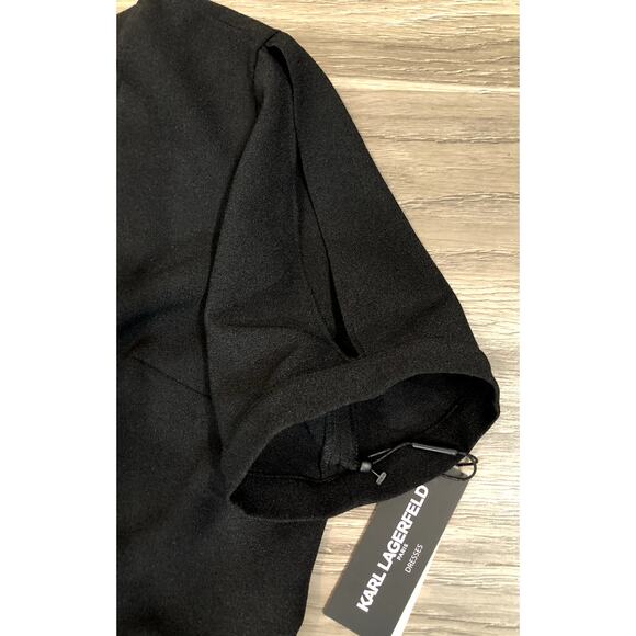 Karl Lagerfeld Paris Womens Black V-Neck Jumpsuit  Size 16 -NWT - Picture 3 of 11